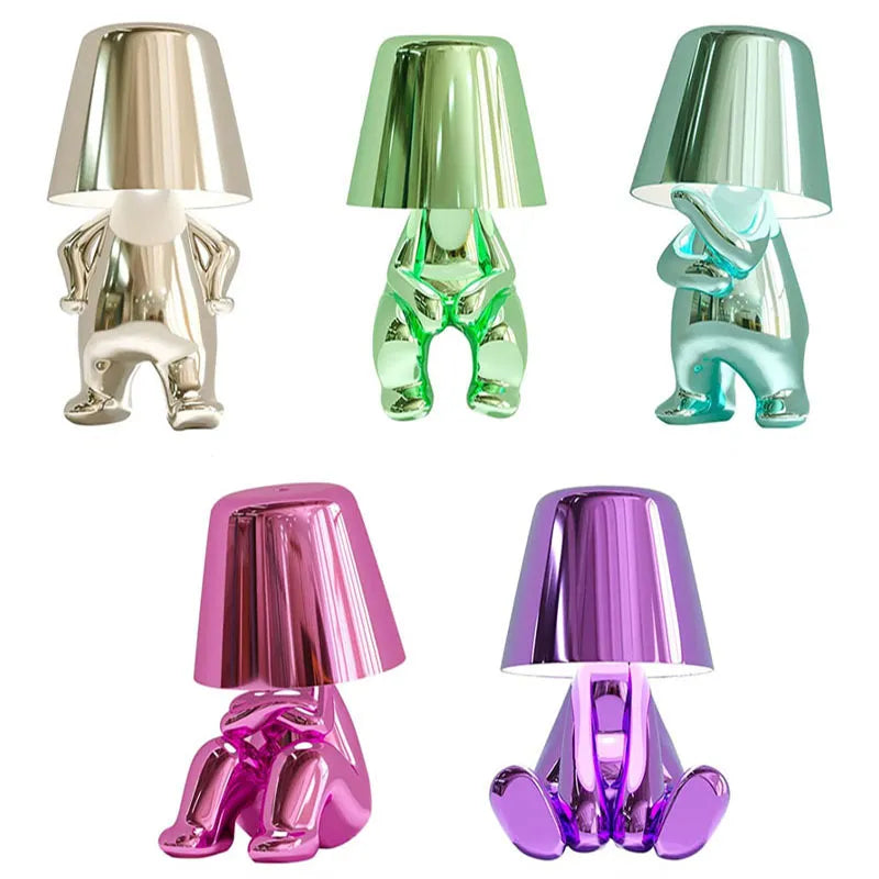 Moderne LED-Tischlampe im Denkerdesign mit Warmweißem Licht und Kunstharzfuß - Stilvolle Tischleuchte für Elegante Innenräume-5