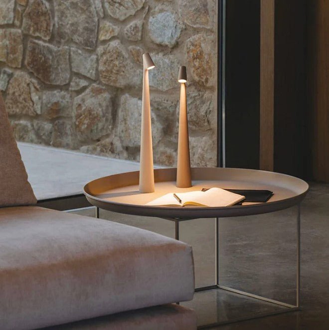Minimalistische Kabellose LED Tischlampe - Dimmbar, Aluminium, Perfekt für Lesen und Dinner, USB Aufladung, 35 cm oder 45 cm-4