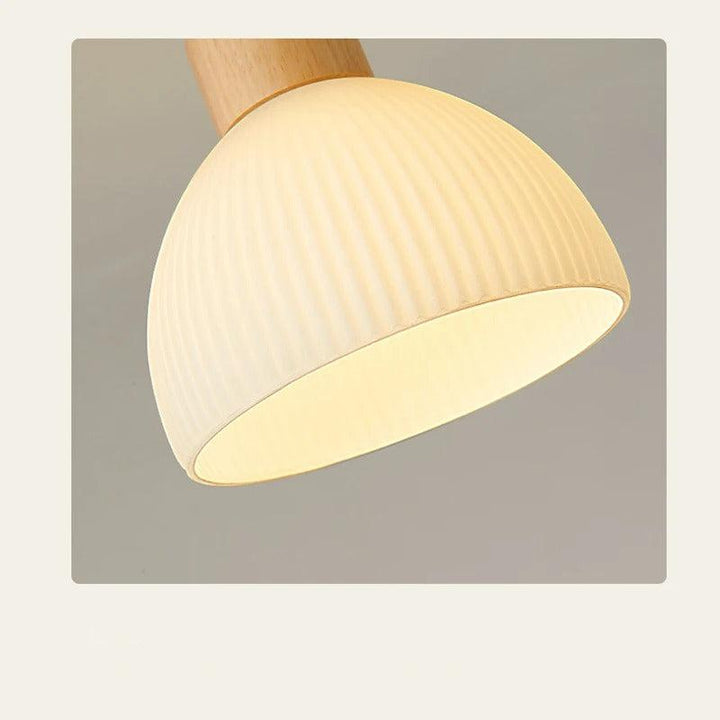 Skandinavische LED Deckenleuchte aus Holz und Gras - Minimalistische Deckenlampe für Wohnzimmer und Innenräume-4