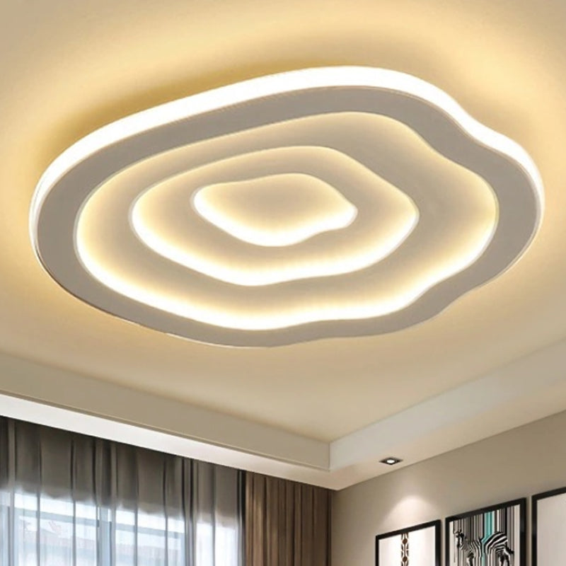 Moderne LED Deckenlampe mit Wellenmuster in Weiß - Warmweißes Licht für Wohnzimmer und stilvolle Räume-3