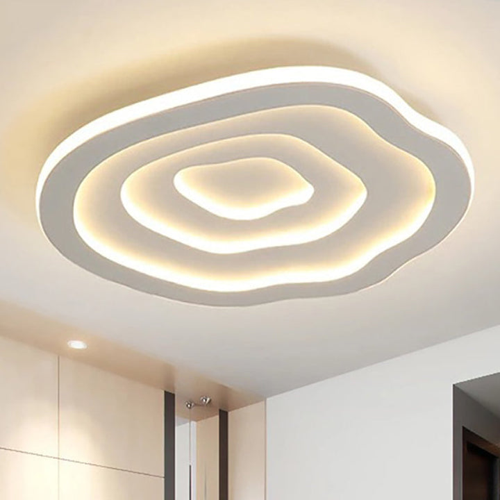 Moderne LED Deckenlampe mit Wellenmuster in Weiß - Warmweißes Licht für Wohnzimmer und stilvolle Räume-4