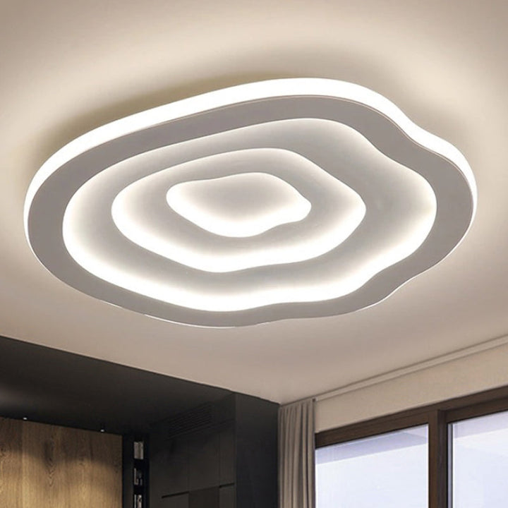 Moderne LED Deckenlampe mit Wellenmuster in Weiß - Warmweißes Licht für Wohnzimmer und stilvolle Räume-5