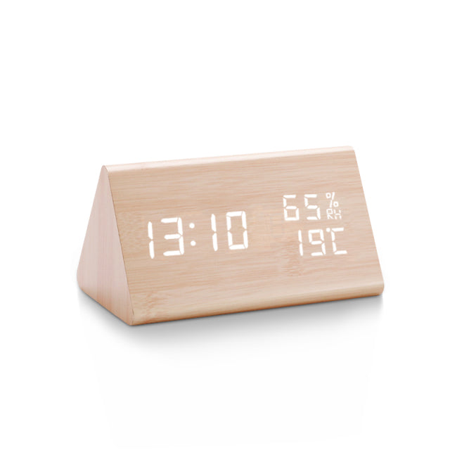 Variant image for Moderner Funkwecker Digital aus Holz mit LED-Anzeige, Minimalistisches Design, Temperaturanzeige und Geräuschaktivierung-8