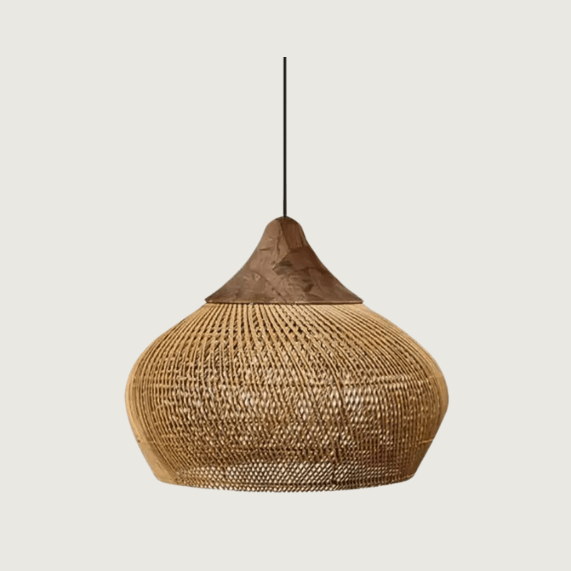 Variant image for Handgefertigte Hängelampe im Boho-Stil aus Schilf – Pendelleuchte für Esszimmer und Wohnzimmer, warme Beleuchtung, einzigartiges Design-1
