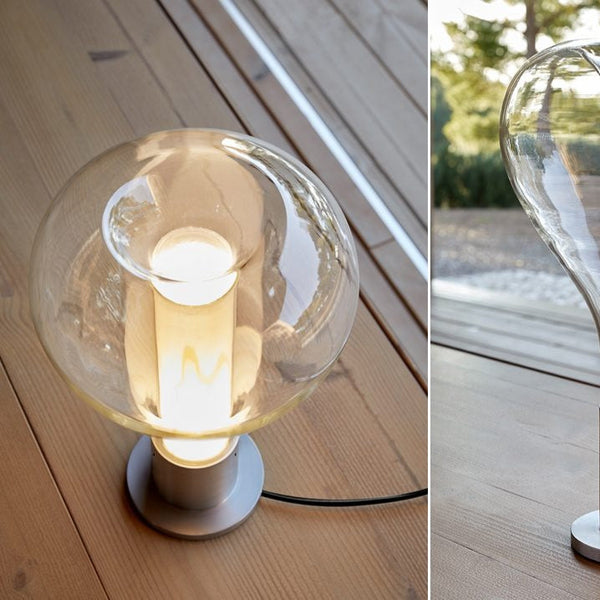 Beruhigende LED Tischlampe aus Glas mit Einzigartigem Design - 22 cm Durchmesser, 40 cm Höhe für Entspannte Atmosphäre-5