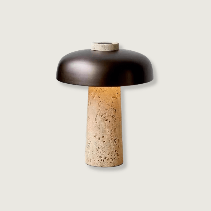 Travertin Tischlampe mit G9 Fassung - Elegante Naturstein Tischleuchte für jeden Raum, dimmbar und energieeffizient-2