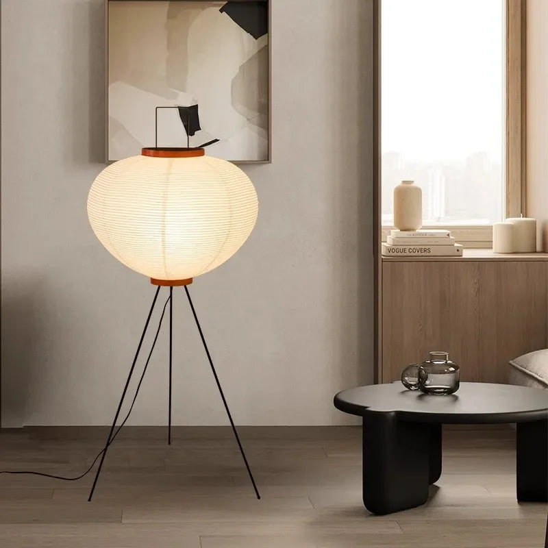Variant image for Minimalistische Stehlampe aus Reispapier im Wabi-Sabi-Stil - 150 cm hoch, warmes Licht für Schlafzimmer und Wohnzimmer-1
