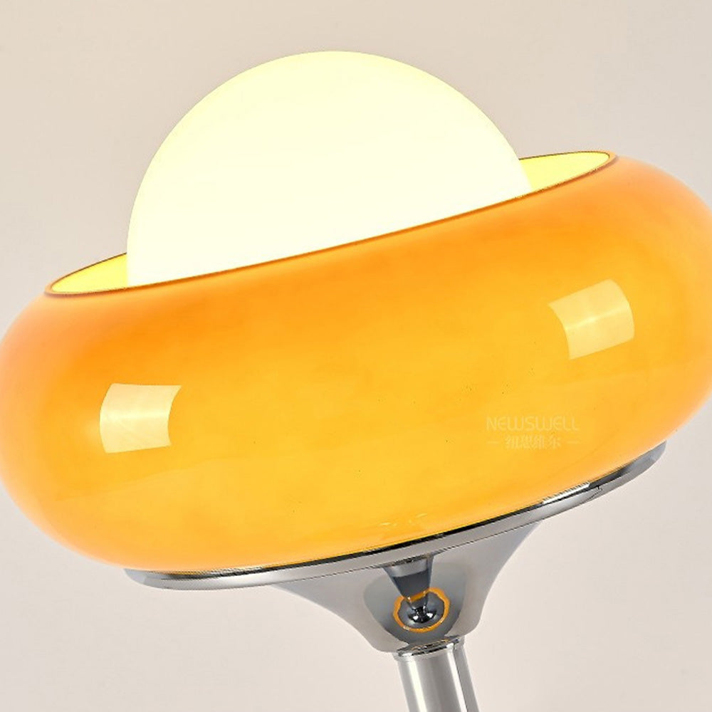 Gelbe Bauhaus Tischlampe mit E27-Fassung - Vintage Designerleuchte aus Glas und Metall für stilvolle Innenräume-5